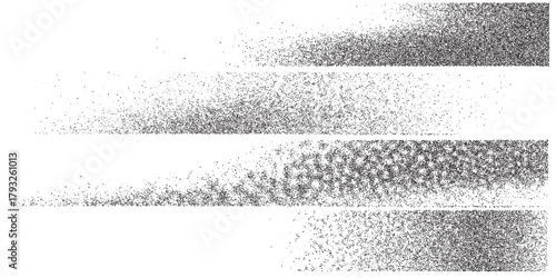 Noise Gradient Border Background. Stochastic grain pattern with handdrawn frame for tattoo design bg..