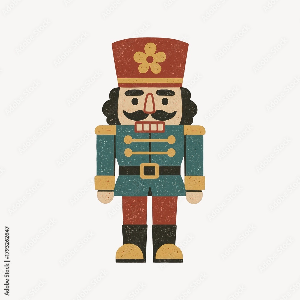 Fototapeta premium Vintage nutcracker soldier illustration.