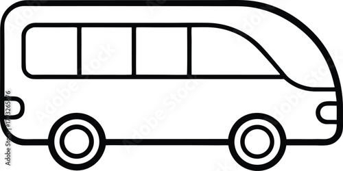 airport bus outline icon on white background.eps
