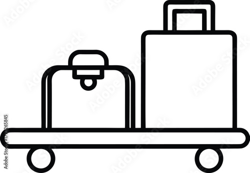 baggage conveyor line art on white background.eps