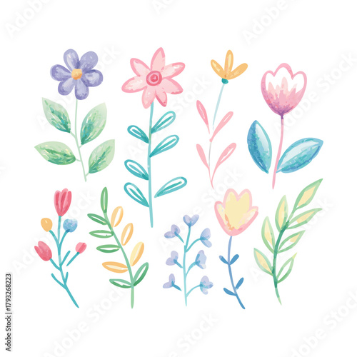 Wallpaper Mural vector illustration of flowers Torontodigital.ca