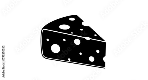 Cheese chunk black white icon 