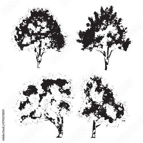 Poplar Tree Silhouettes