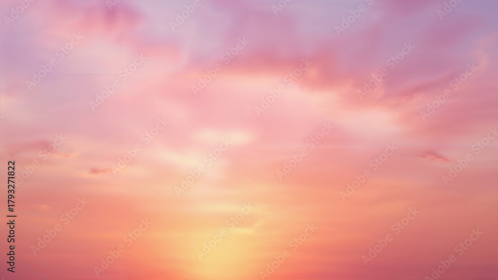 Obraz premium Colorful sunset sky with pink, orange, and purple hues at dusk.