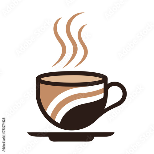  coffee cup vector design steam lines minima vector illustration