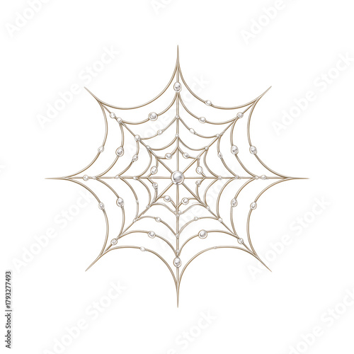 Spider web with a refined, elegant design isolated on transparent White background png