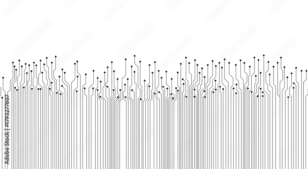 Fototapeta premium Digital technology concept. Top view of electronic motherboard as background. Illustration