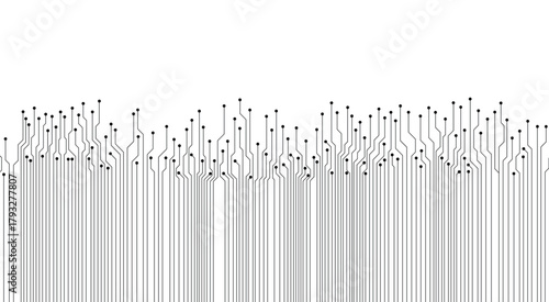 Digital technology concept. Top view of electronic motherboard as background. Illustration