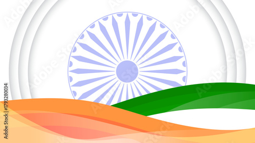 Colorful background image illustration with copyspace.beautiful white backdrop with orange and green design.Minimal and attractive template.Creative and gradient tricolor minimalist banner image.