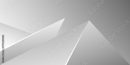 Abstract white and gray 3D triangle decoration modern background. texture white pattern. vector illustration	