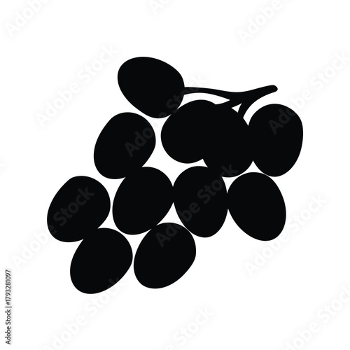 Grape cluster simple silhouette vector icon element