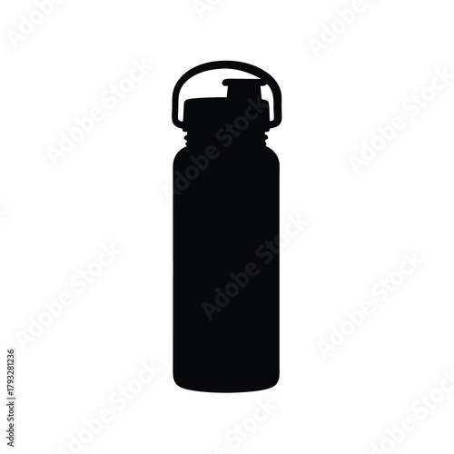 Reusable water bottle silhouette for hydration design