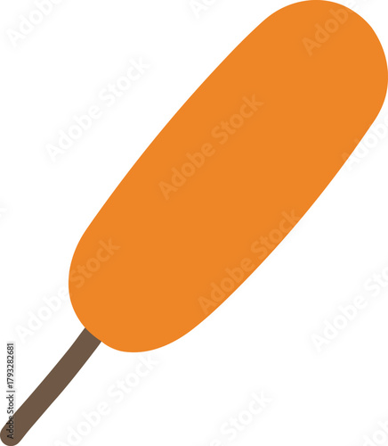 Orange Corn Dog Vector Snack Illustration