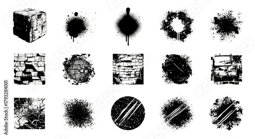 Grunge Textures and Splatter Effects Collection.
