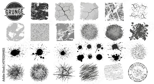 Grunge Textures and Stamps Collection for Graphic Design.