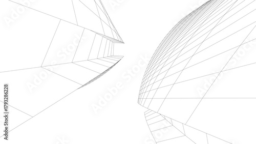 Architectural drawings vector 3d illustration