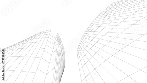 Architectural drawings vector 3d illustration