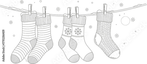 Christmas stockings holiday winter decoration festive season celebration xmas eve