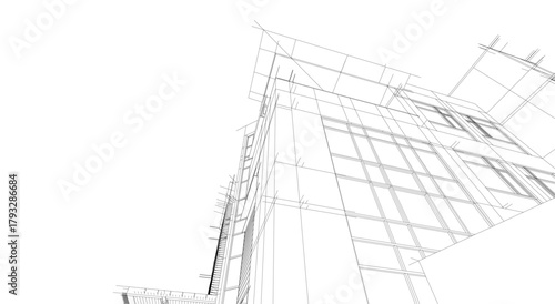 Wallpaper Mural Architectural drawings vector 3d illustration Torontodigital.ca