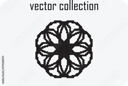 Intricate black geometric mandala design vector collection with abstract symmetry and organic flow