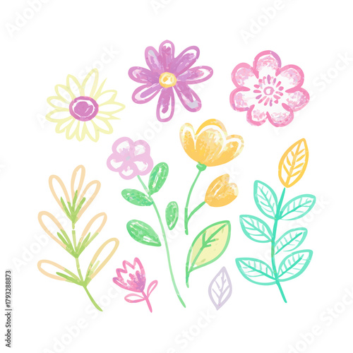 Wallpaper Mural set of flowers Torontodigital.ca