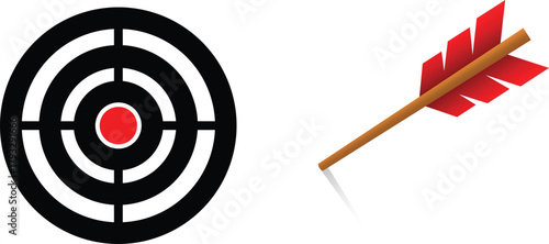 Target icon set.Target Line Icon Design, Editable Stroke, Pixel Perfect, Stock Illustration. Goal symbol collection. Simple target with arrow. Darts icon. Hitting the bullseye icon line and flat style
