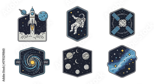 Collection of Space Themed Insignias and Patches.