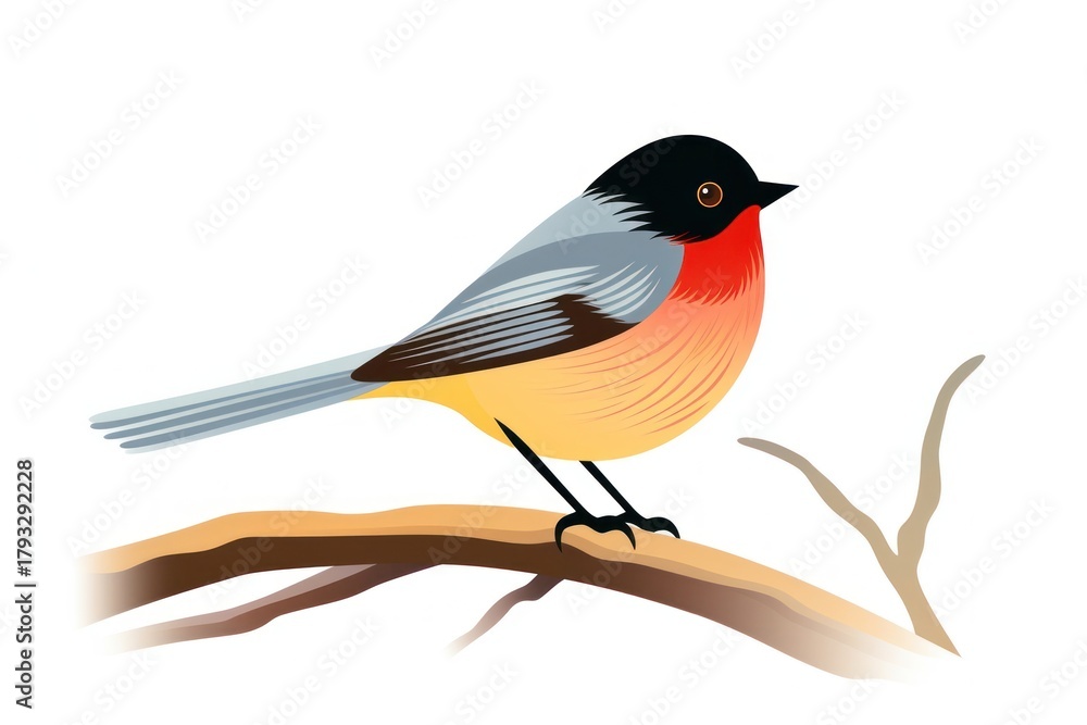 Obraz premium Bird animal robin white background.