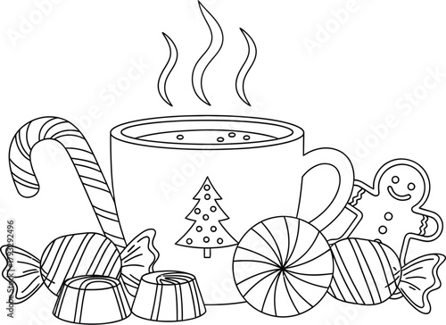 Christmas sweets hot chocolate candy cane gingerbread holiday season winter treat