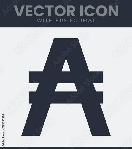 Argentine austral currency exchange symbol icon with global finance concept
