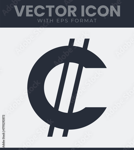 Costa rican colon currency symbol for exchange and financial transactions vector icon illustration