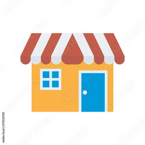 Cute Storefront Icon Vector Small Business Shop Illustration Marketplace Graphic Local Commerce Retail Outlet Design
