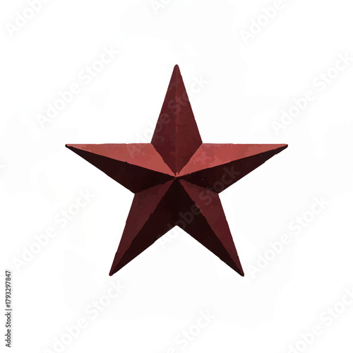 Maroon Star Ornament with Floral Inlay

