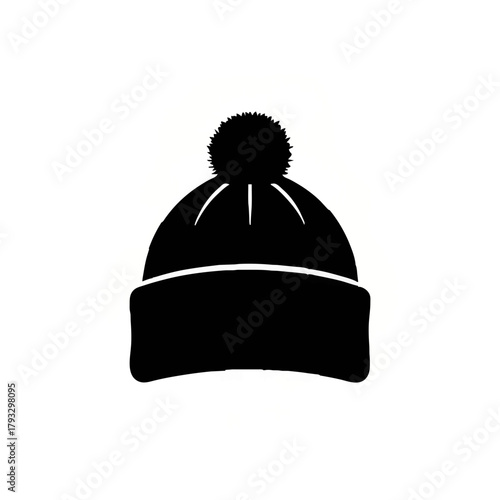 Winter Hat with Pom Pom Silhouette

