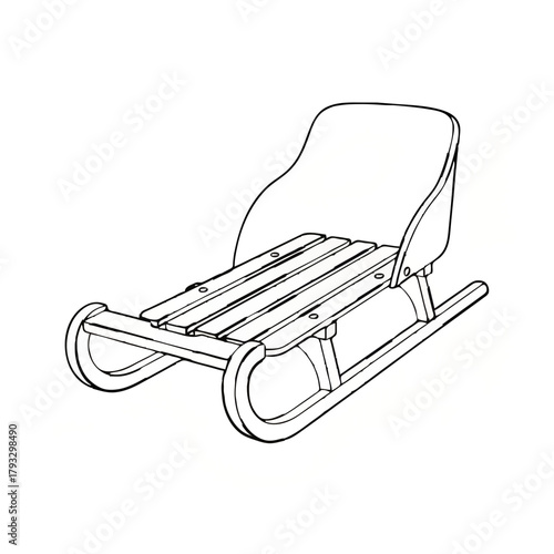 Sled Illustration Isolated on White

