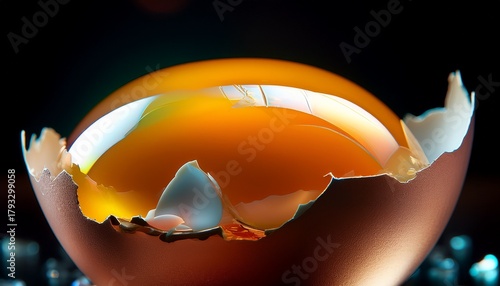 Translucent Broken Eggshell Pearl Like Yolk Artistic