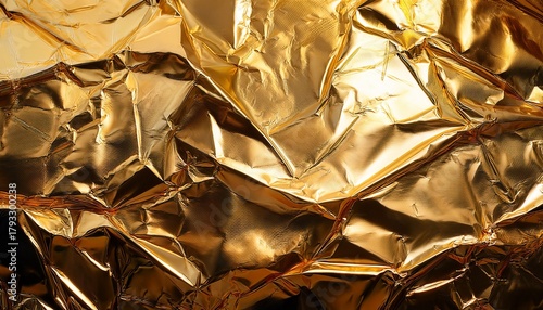 Gold Foil Background With Light Reflections