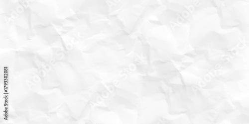 white crumpled paper. Crumpled on white background paper texture.