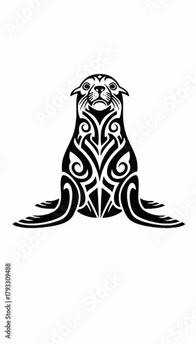 tribal walrus vector 