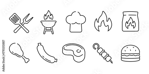 BBQ icon set. Barbecue icons