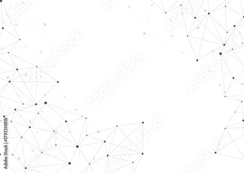 Abstract grey geometric background with connected dots and triangles