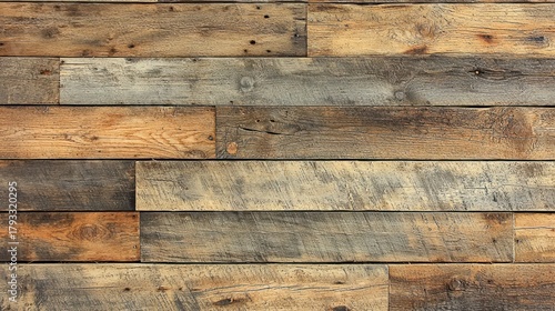 Reclaimed wood surface horizontal weathered barn planks natural grain texture rustic brown gray tones seamless background pattern eco-friendly design
