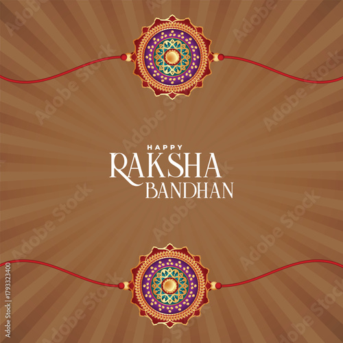 Happy raksha bandhan festival traditional greeting card