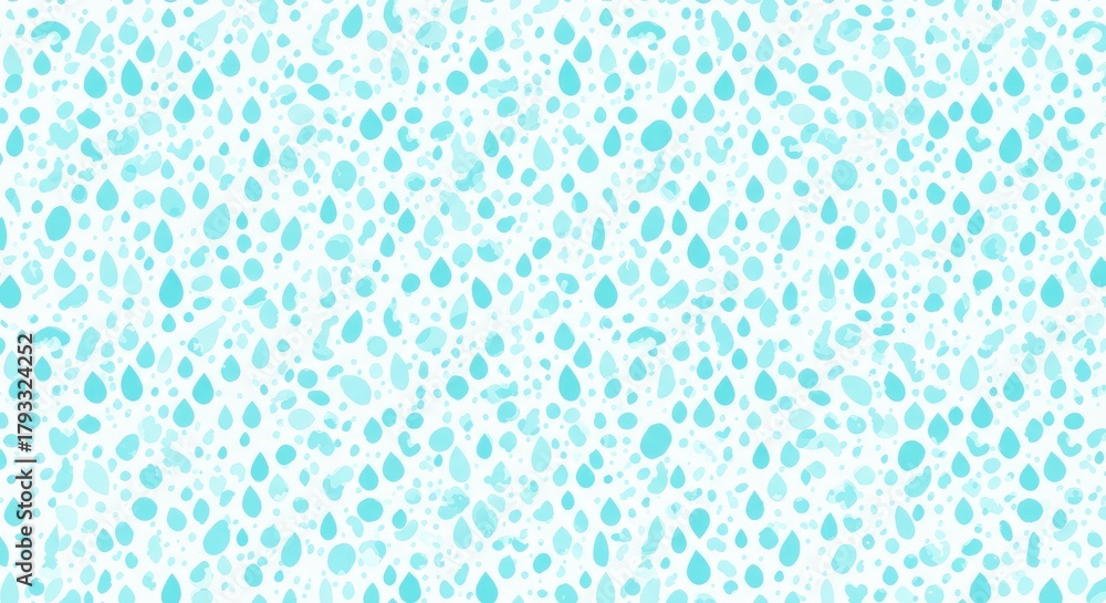 Fototapeta premium Watercolor Raindrop Pattern: Abstract Blue and White Background