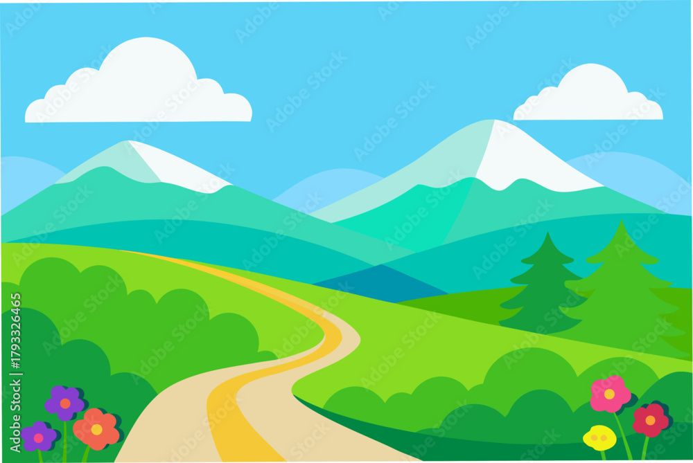 Fototapeta premium Landscape with road view