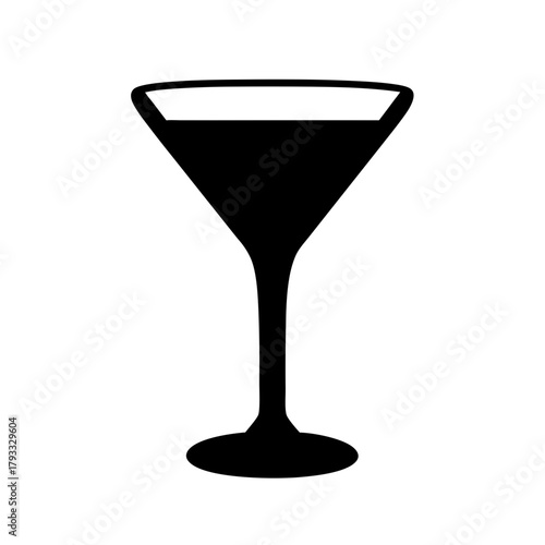 Martini glass icon silhouette simple graphic symbol