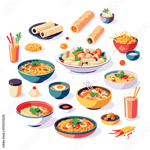 Asian food vector illustration