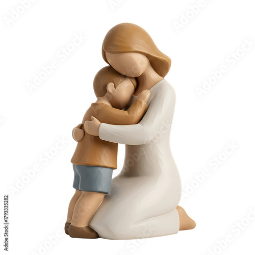 Mother and son hugging, a symbol of unconditional love and family bond