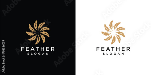 Feather signature pen logo. Feather signature logo design inspiration	