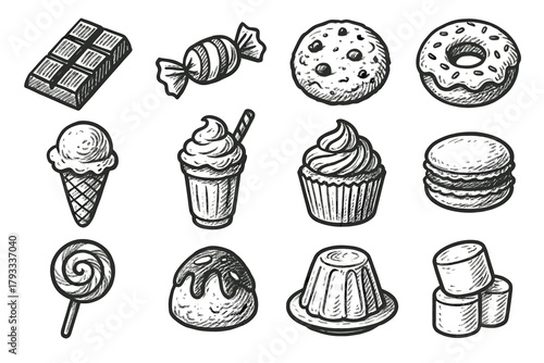 Lollipop cream icon cupcake bar milkshake vector donut sweet scoop icons treat
